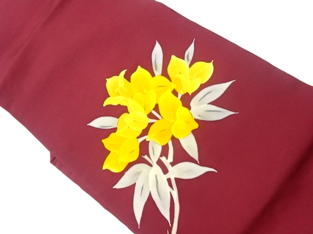 JAPANESE KIMONO / VINTAGE NAGOYA OBI / SHIOZE / FLOWERS